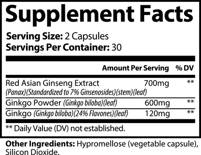 Ginkgo Biloba + Ginseng capsules